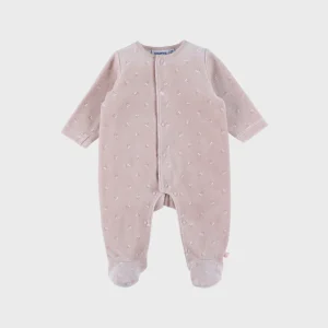 Pyjama bébé en velours rose
