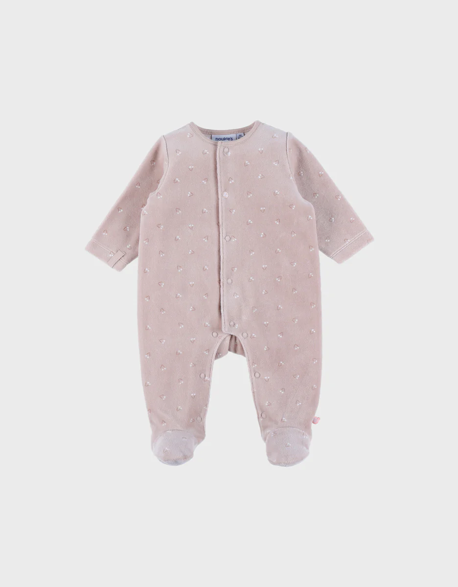 Pyjama bébé en velours rose