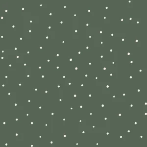 Popeline de coton Pois blanc sur vert