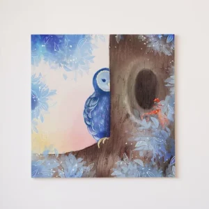 La chouette s&rsquo;était envolée – 20 x 20 cm