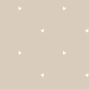 Popeline de coton Amour beige