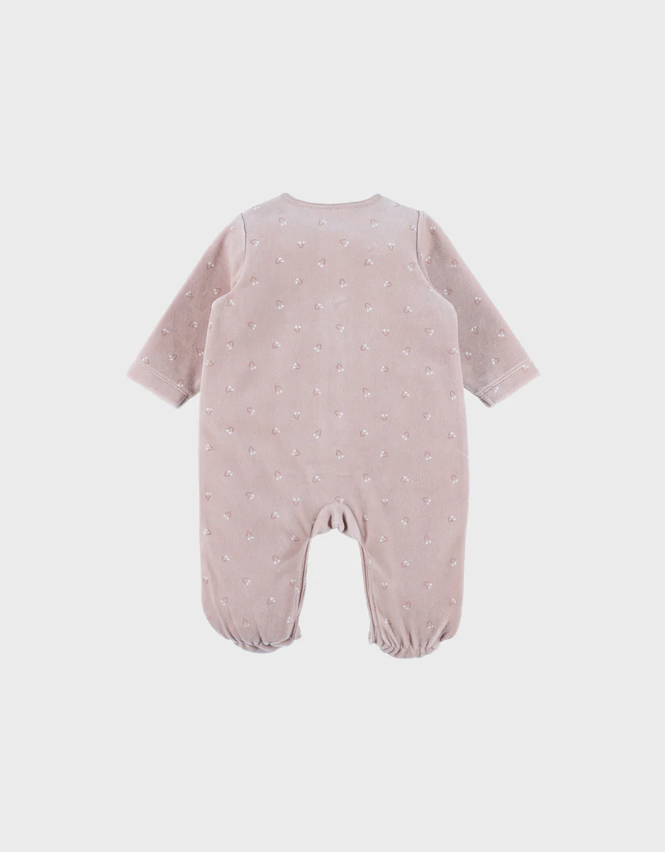 Pyjama bébé en velours rose – Image 2