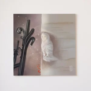 La chouette aux voeux – 20 x 20 cm