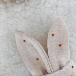 Anneau de Dentition - Ecrue à fleurs orange, violet et rose