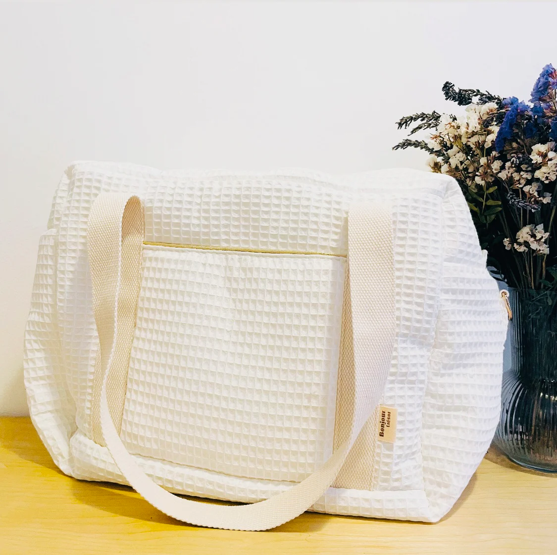 Pack Sac à langer et Trousse de Toilette Nid d'abeille (broderie offerte) – Image 2