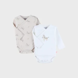 Lot de 2 bodies croisés Zèbre