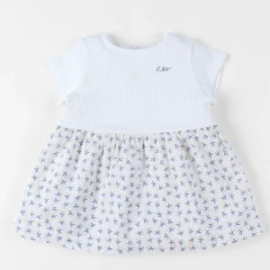 Robe Bi-matière Fleurie