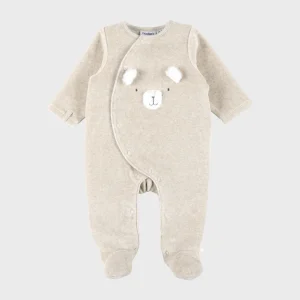 ° Pyjama en velours beige brodé °