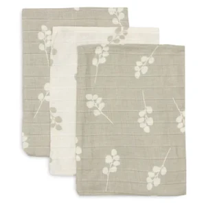° Gant de toilette gaze de coton 15x20cm OLIVE GREEN (3pack) °