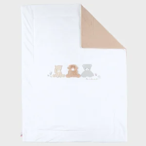 ° Couverture brodée écrue 75x100 cm en Veloudoux °