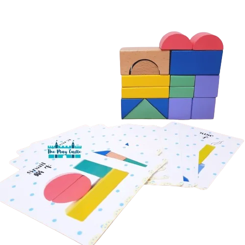 Blocs de construction en bois avec cartes modèles – Image 2