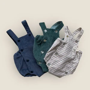 Barboteuse velours Bretelles