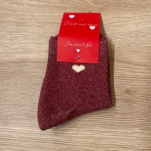 Chaussettes Coeur Bordeaux