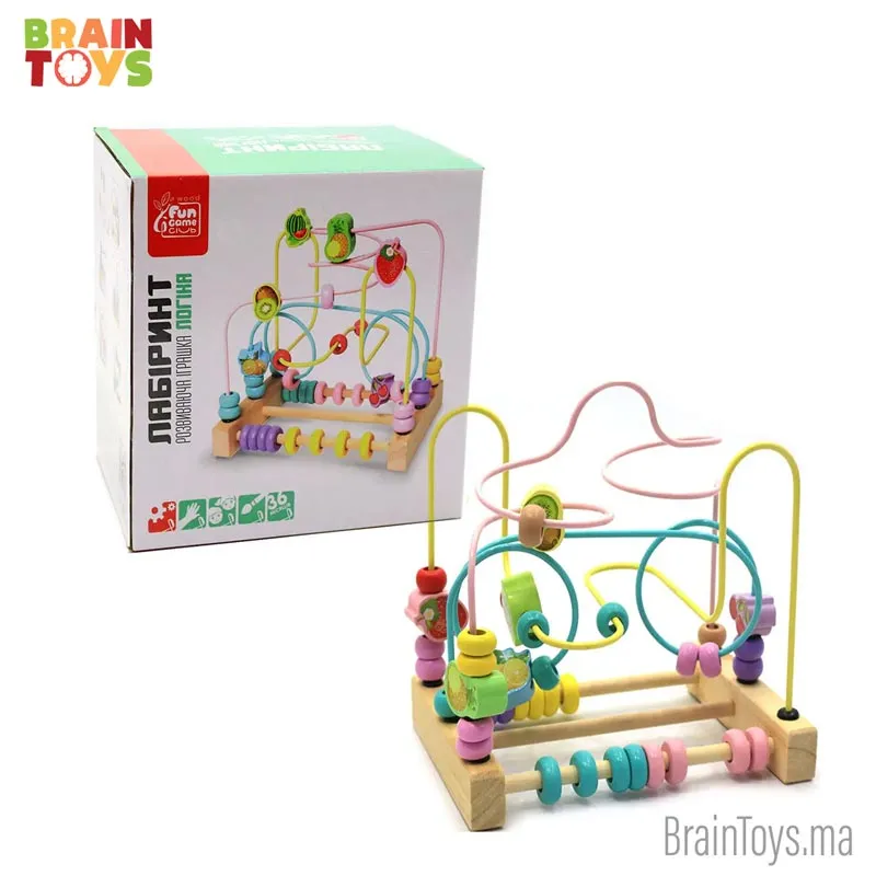 Labyrinthe Coloré Fruit Perles en bois
