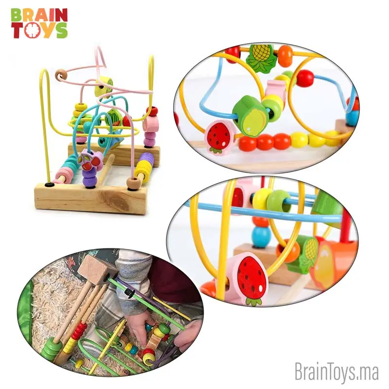 Labyrinthe Coloré Fruit Perles en bois – Image 4