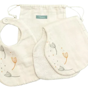 Duo de bavoirs écru en coton
