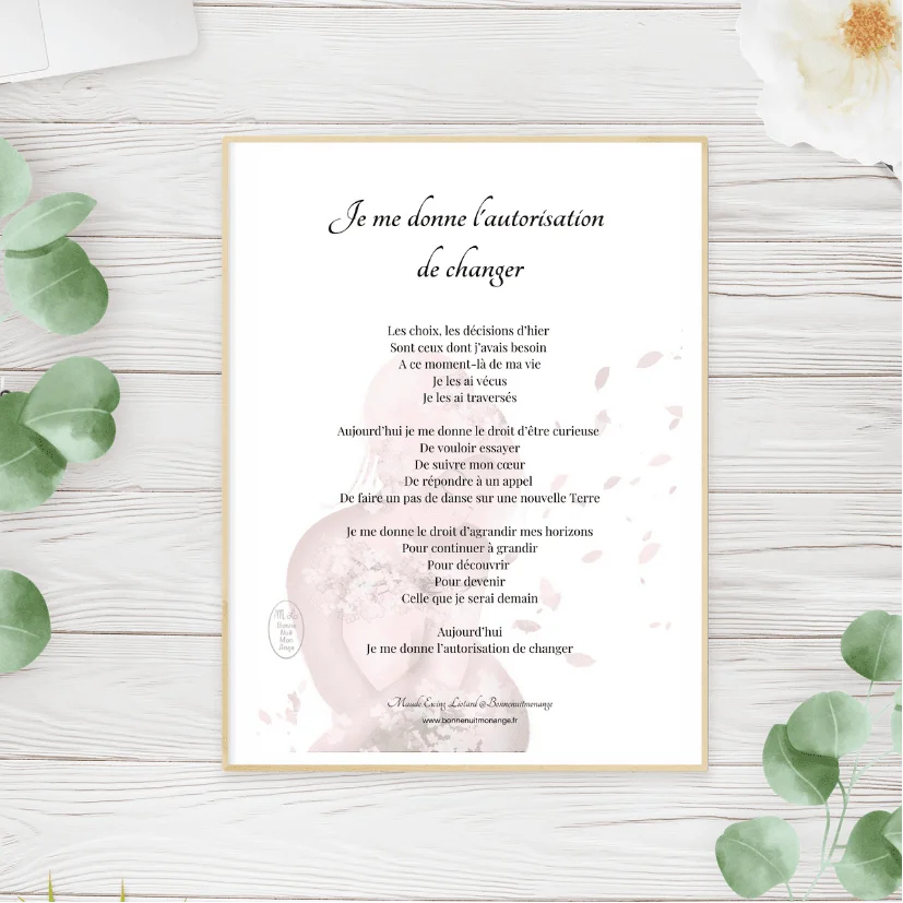 Affiche « Je me donne l’autorisation de changer »