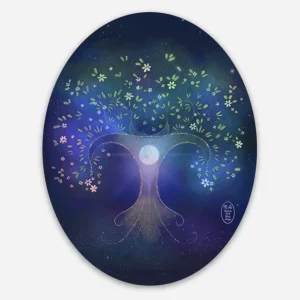 Je me connecte à la magie de mon utérus ✨ – Sticker iridescent