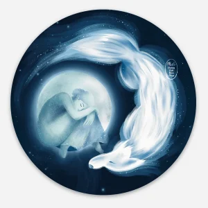 Fille de la Lune – grand autocollant