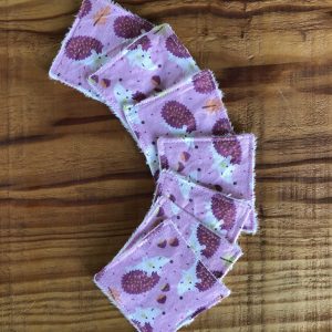 Lot de 7 mini lingettes nettoyantes « hérissons roses »