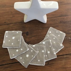 Lot de 7 mini lingettes nettoyantes « étoiles grises »