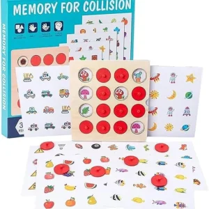 Jeu de mémoire pour tout-petits, jouet Montessori en bois.