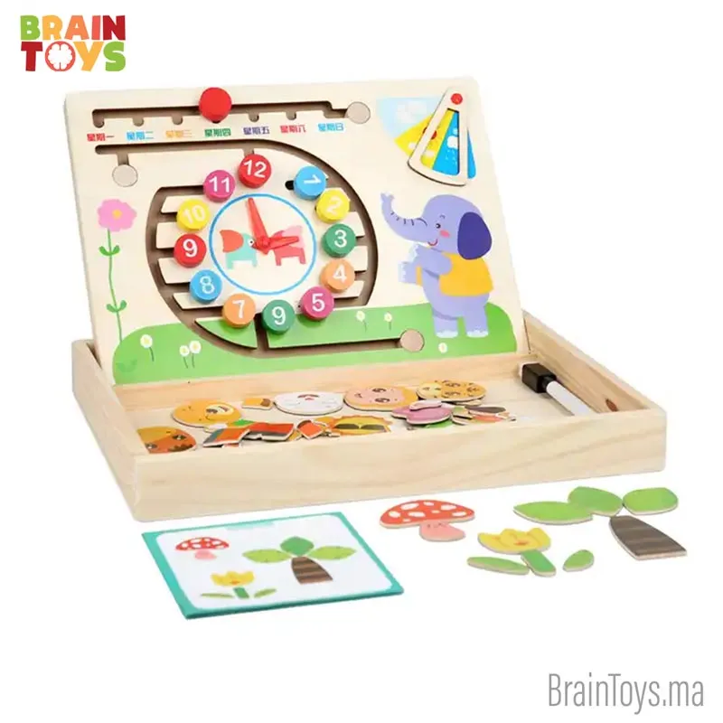 Jouet labyrinthe et horloge colorée