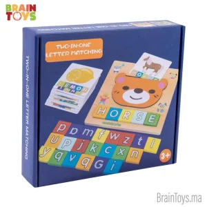 2 in 1 Wooden Letter Matching Game « Jeu d&rsquo;association de lettres en bois »