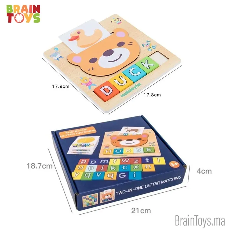 2 in 1 Wooden Letter Matching Game « Jeu d’association de lettres en bois » – Image 4