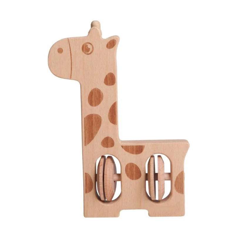Montessori Hochet girafe en bois non toxique pour bébé 6mois + – Image 4