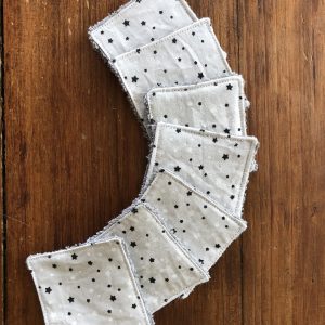 Lot de 7 mini lingettes nettoyantes « étoiles noires »