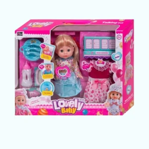 Poupée pour filles avec garde-robe bébé