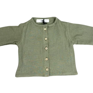 Blouse gaze de coton vert olive