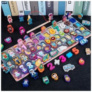 Plateau Montessori fruits animaux véhicules métiers et pêche