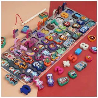 Plateau Montessori fruits animaux véhicules métiers et pêche – Image 2