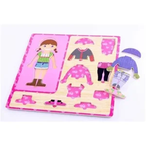 Puzzle fille à habiller en bois
