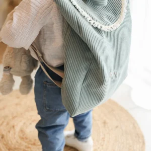 Sac de voyage enfant velours bleu ciel