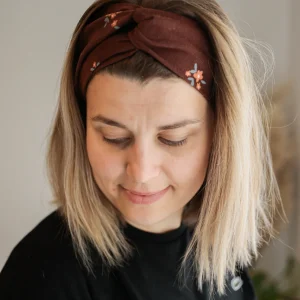 Bandeau cheveux adulte velours fleuri