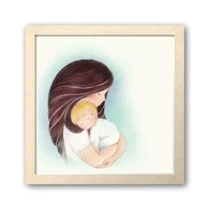 Carte grand format sur papier aquarelle – Mère veilleuse