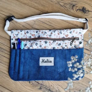 Tablier créatif en velours côtelé personnalisable