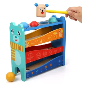 Banc à marteler Montessori et piste de glisse 12 mois