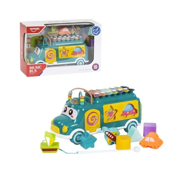 Bus Musical Huanger 3-en-1 – Jouet Éducatif Bébé – Bleu – Image 2