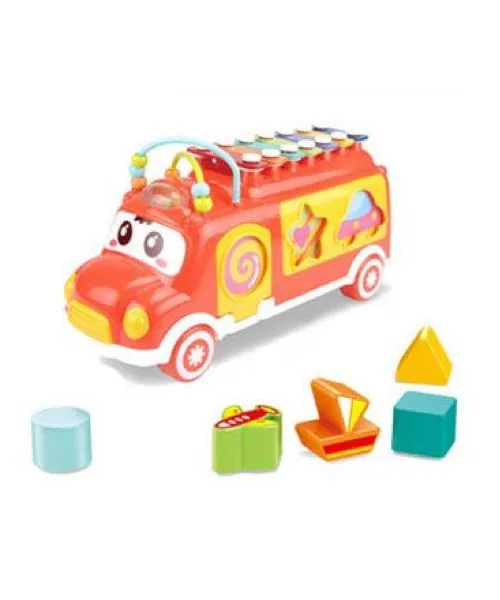 Bus Musical Huanger 3-en-1 – Jouet Éducatif Bébé – Orange