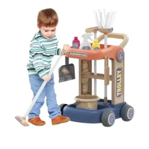 Chariot de ménage bleu Montessori