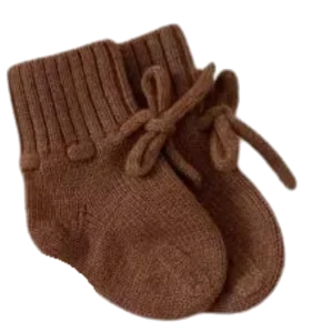 Chaussons en laine mérinos caramel