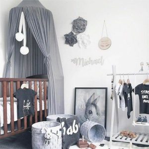 Ciel De Lit Bébé Gris Taupe