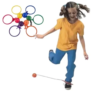 Corde à sauter cheville : jeu de saut de balle à une jambe