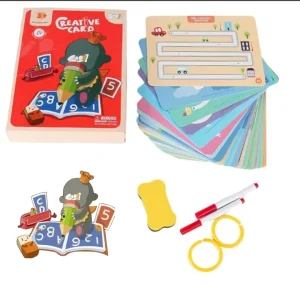 Jeu Creative – Cartes d’écriture éducatives pour enfants- Lettres – Chiffres – Réutilisables