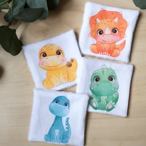 Ensemble de 4 lingettes Dinosaures