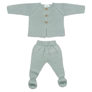 Ensemble de naissance coton vert d'eau